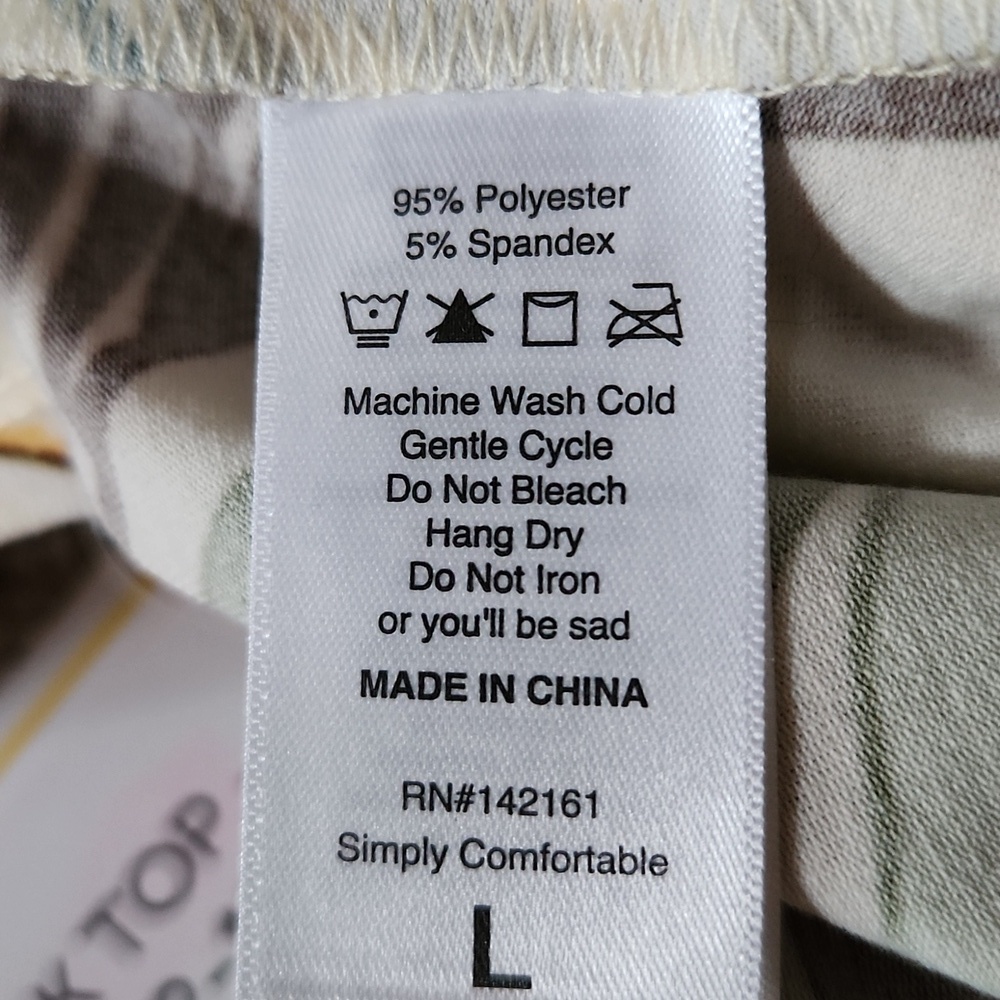 LuLaRoe Tropical Print Tank Top - Cream and Brown - Picture 11 of 11